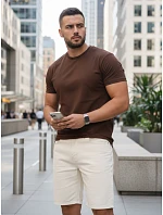 Pánské klasické hnědé tričko FashionStreet RX5679