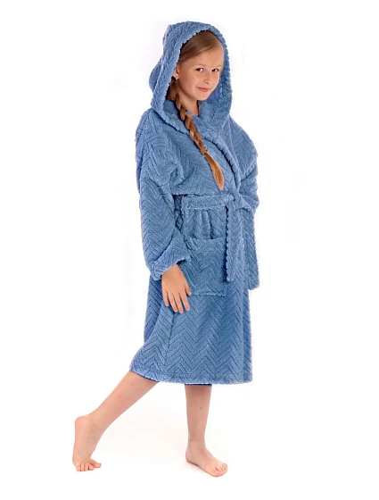 dětský župan Athena s kapucí dětské Denim světlý dětský župan Athena s kapucí dětské Denim světlý