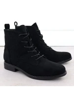 Dámské černé semišové prolamované kozačky model 21905582 - S.Barski Dámské černé semišové prolamované kozačky model 21905582 - S.Barski