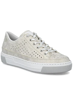 Dámská ažurová pohodlná měkká béžová obuv Rieker L8849-60