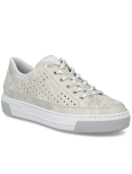 Dámská ažurová pohodlná měkká béžová obuv Rieker L8849-60