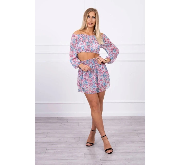 Pudrově růžová květinová sada