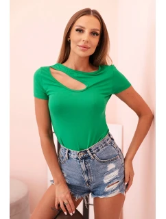 Dámské bavlněné body s V výstřihem a nařasením fango