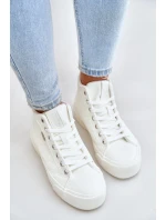 Zateplené Dámské Tenisky Se Švy Bílé Big Star OO274A479 Zateplené Dámské Tenisky Se Švy Bílé Big Star OO274A479