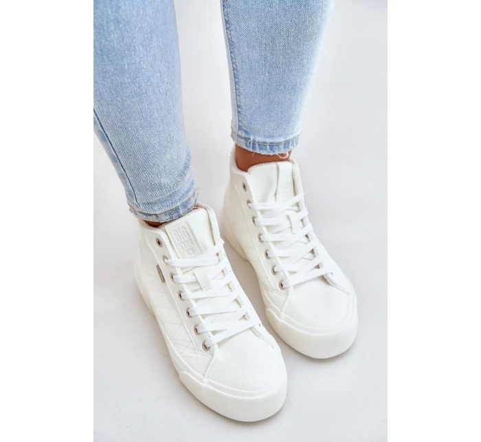 Zateplené Dámské Tenisky Se Švy Bílé Big Star OO274A479 Zateplené Dámské Tenisky Se Švy Bílé Big Star OO274A479