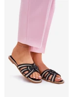 Dámské Ploché Sandály S Pásky Černé model 21689719 - Boto Dámské Ploché Sandály S Pásky Černé model 21689719 - Boto