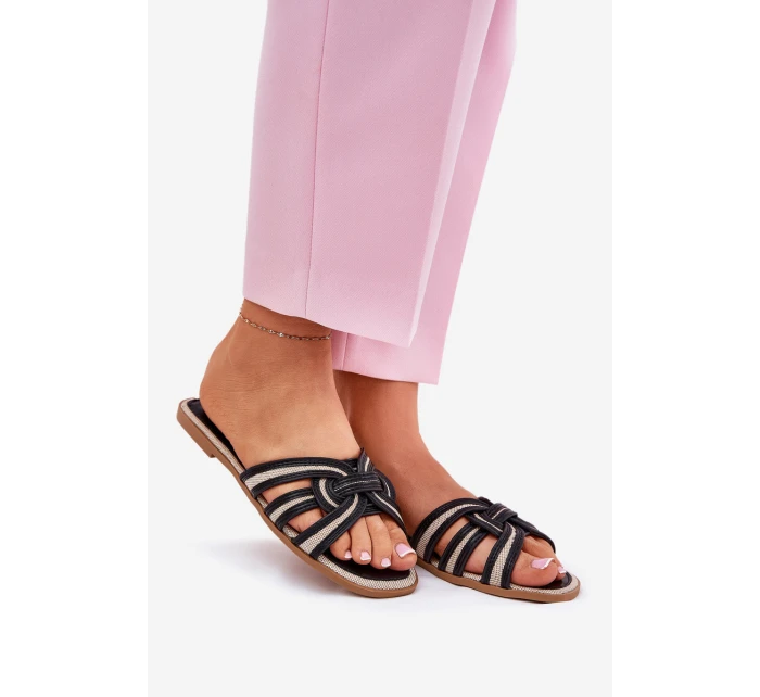 Dámské Ploché Sandály S Pásky Černé model 21689719 - Boto Dámské Ploché Sandály S Pásky Černé model 21689719 - Boto