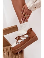 Nízké sněhule na platformě s kožešinou model 21714095 Camel - D.Franklin