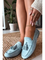 Dámské mokasíny s plochou podrážkou a třásněmi, modré Marilisse Dámské mokasíny s plochou podrážkou a třásněmi, modré Marilisse