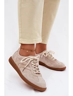 Dámské kožené semišové tenisky nízké béžové model 22100202 - Boto Dámské kožené semišové tenisky nízké béžové model 22100202 - Boto