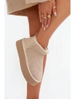 Dámské sněhule z přírodního semiše Mairene – béžové