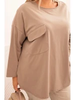 Dámská blůza Plus Size s s kapsou a rukávy fango model 21259094 - K-Fashion