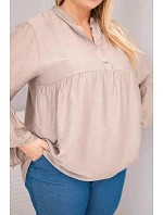 Dámská viskózová halenka Plus Size s model 22043146 rukávem a výstřihem do V fango - K-Fashion