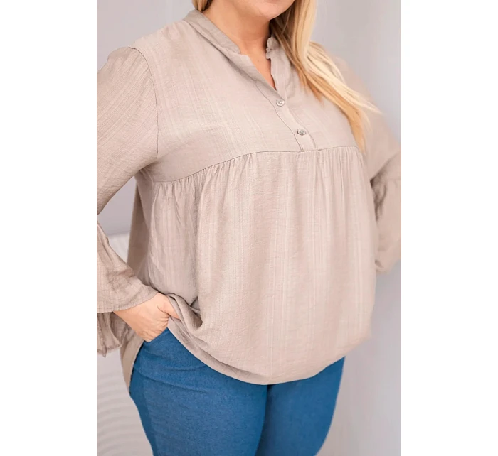 Dámská viskózová halenka Plus Size s model 22043146 rukávem a výstřihem do V fango - K-Fashion