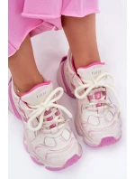 Dámské Kožené Tenisky model 21692727 Růžové - Goe