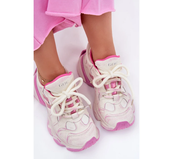Dámské Kožené Tenisky model 21692727 Růžové - Goe