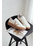 Dámské tenisky z pravé kůže na platformě model 22069622 Bílé - VINCEZA Dámské tenisky z pravé kůže na platformě model 22069622 Bílé - VINCEZA