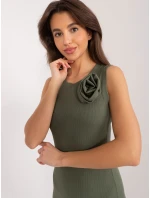 Sukienka DHJ SK model 19760124 khaki - FPrice Sukienka DHJ SK model 19760124 khaki - FPrice