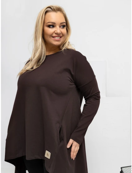 Tunika RV TU model 21807920 ciemny brązowy - FPrice Tunika RV TU model 21807920 ciemny brązowy - FPrice