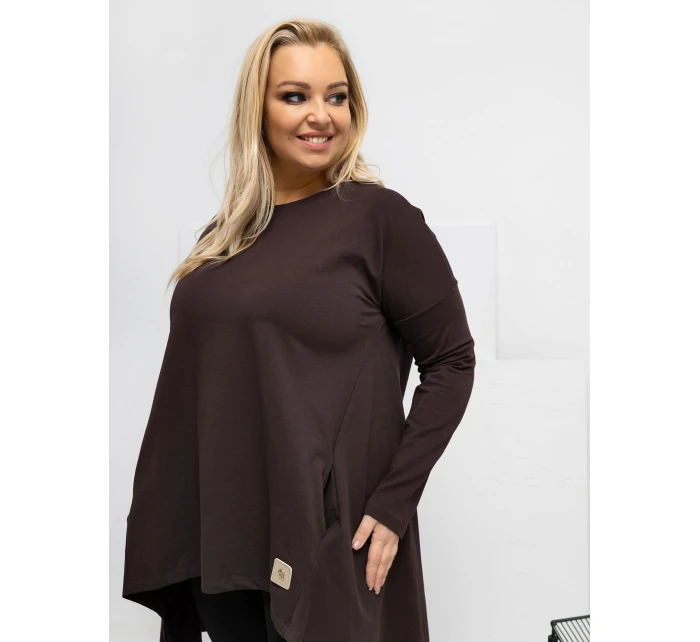 Tunika RV TU model 21807920 ciemny brązowy - FPrice Tunika RV TU model 21807920 ciemny brązowy - FPrice