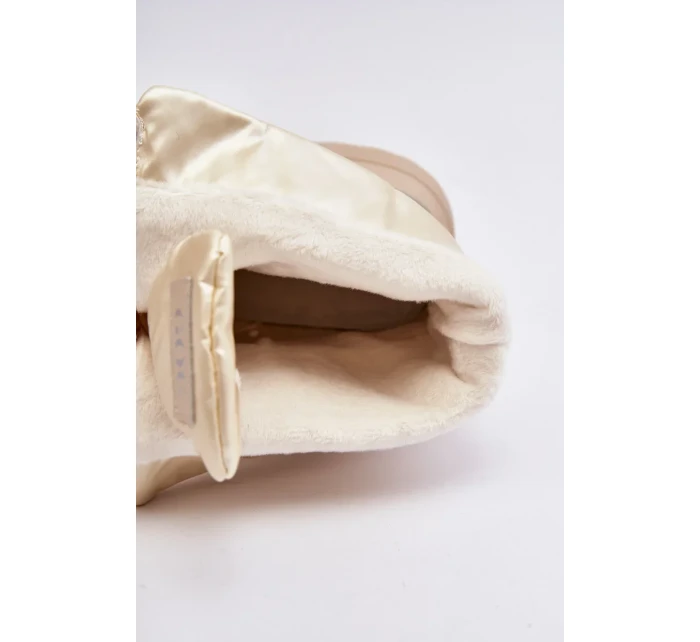 Dámské sněhule na silné podrážce se zipem GOE béžová Dámské sněhule na silné podrážce se zipem GOE béžová