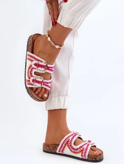 Dámské pantofle s korkovou podrážkou, bílá Fannea