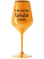 MAMINČINA TEKUTÁ TERAPIE - oranžová nerozbitná sklenice na víno 470 ml MAMINČINA TEKUTÁ TERAPIE - oranžová nerozbitná sklenice na víno 470 ml