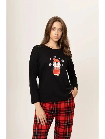 Dámské pyžamo 165/040 černá s tučňákem - Karol