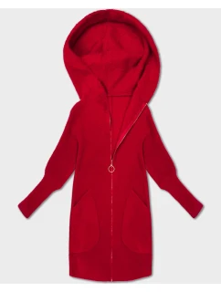 Červená bunda - přehoz přes oblečení typu alpaka s kapucí (19905.1)
