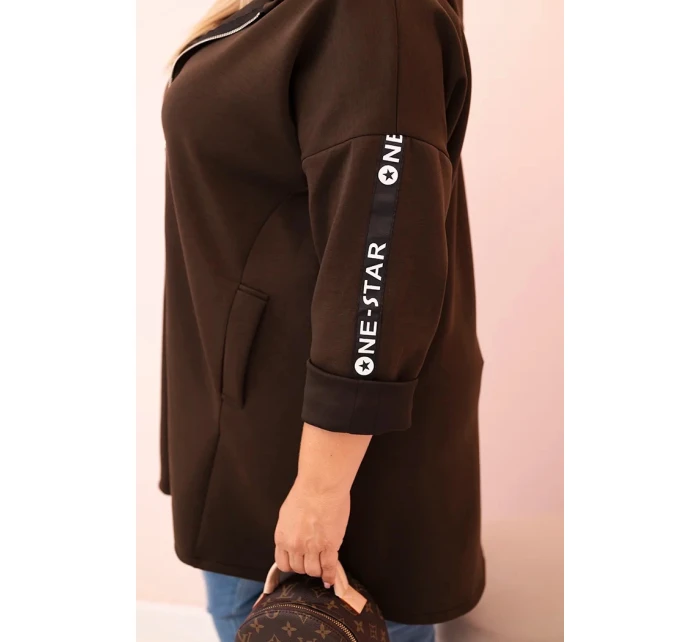 Dámská mikina s ozdobnými rukávy černá masełkowa