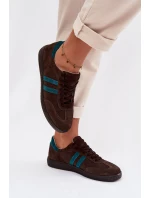 model 21935189 Semišové Nízké Dámské Tenisky Čokoládové - Zazoo