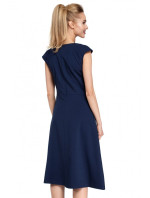 Šaty s záhyby tmavě modré model 18002378 - Moe