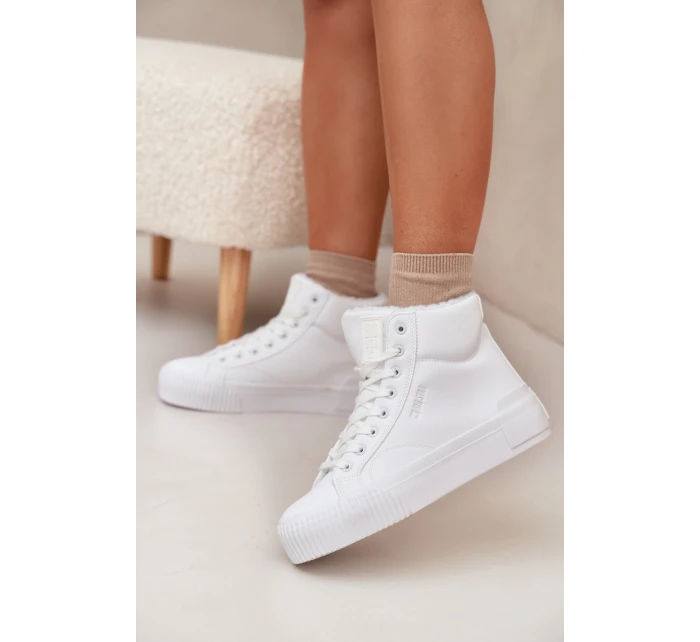 Dámské zateplené tenisky na platformě Big Star – bílé Dámské zateplené tenisky na platformě Big Star – bílé