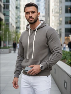 Pánská klokaní mikina s kapucí tmavě šedá FashionStreet BX5955