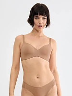 Dámská podprsenka ZERO Feel Pure THE UP TShirt Bra Nostalgic Brown béžová - SLOGGI