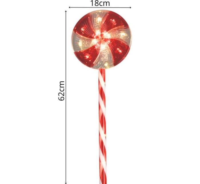 ZAHRADNÍ DEKORACE VEDLA CUKROVÁ LÍZÁTKA SADA 3 TEPLÝCH SVĚTELNÝCH