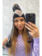 Dámská klapka na uši Eunika K322 black+grey Dámská klapka na uši Eunika K322 black+grey