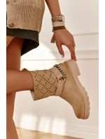 Prolamované Se Zipem S řetízkem béžový model 21592869 - Boto Prolamované Se Zipem S řetízkem béžový model 21592869 - Boto