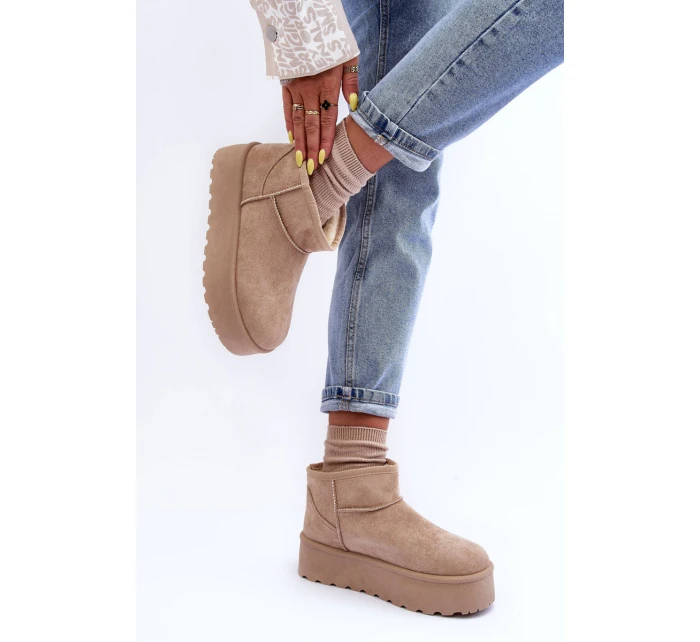 Kůže Boty Na Platformě Bežové model 21630209 - Boto Kůže Boty Na Platformě Bežové model 21630209 - Boto