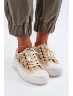 Dámské krajkové tenisky model 21655690 Beige - Lee Cooper