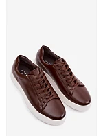 Pánské tenisky z eko kůže tmavě hnědé model 22095328 - EVENTO Pánské tenisky z eko kůže tmavě hnědé model 22095328 - EVENTO