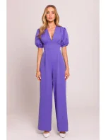 M852 Kombinéza s puff rukávy - světle fialová