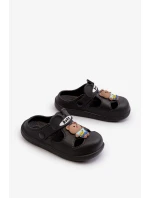 Dětské pěnové pantofle se zdobením, černá opleia