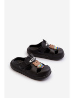 Dětské pěnové pantofle se zdobením, černá opleia
