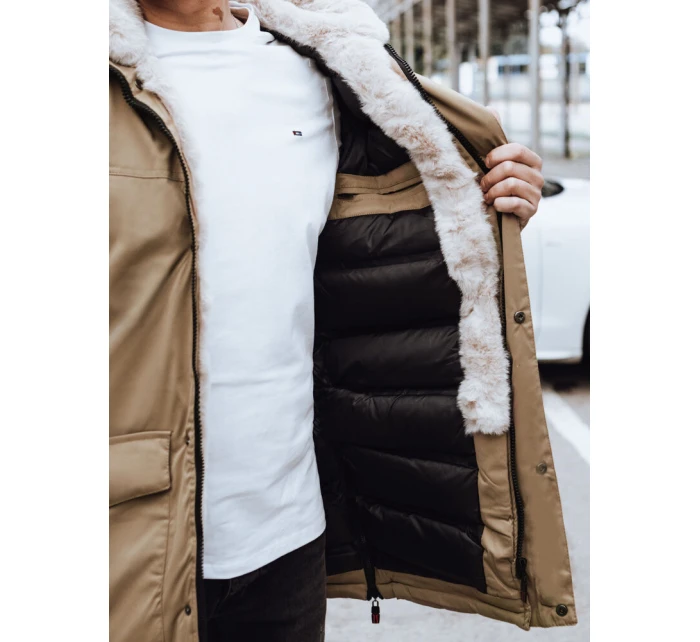 Pánská zimní bunda tmavě béžová Dstreet model 21971706 - FashionStreet