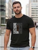Tshirt męski z nadrukiem czarny model 22185605 - FashionStreet Tshirt męski z nadrukiem czarny model 22185605 - FashionStreet