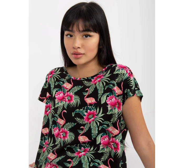 Dámská halenka D73771R10978P černá a zelená - FPrice