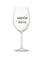 VÁNOČNÍ DOPING - čirá sklenice na víno 350 ml
