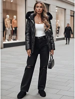Dámská zimní bunda LUMORE prošívaná s kapucí černá FashionStreet TY5016