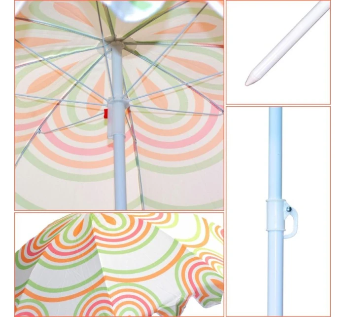 PLÁŽOVÝ A ZAHRADNÍ SLUNEČNÍK 160 CM ORANŽOVÝ A ZELENÝ PLÁŽOVÝ A ZAHRADNÍ SLUNEČNÍK 160 CM ORANŽOVÝ A ZELENÝ